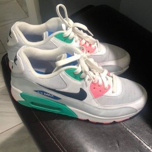 Mens Nike Air Max 90 Mens White Multi color size 9